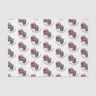 Happy Birthday! Greedy Racoon Cake Cartoon Tissue Paper