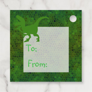 Happy Birthday Green Dinosaur Hide Favour Tags