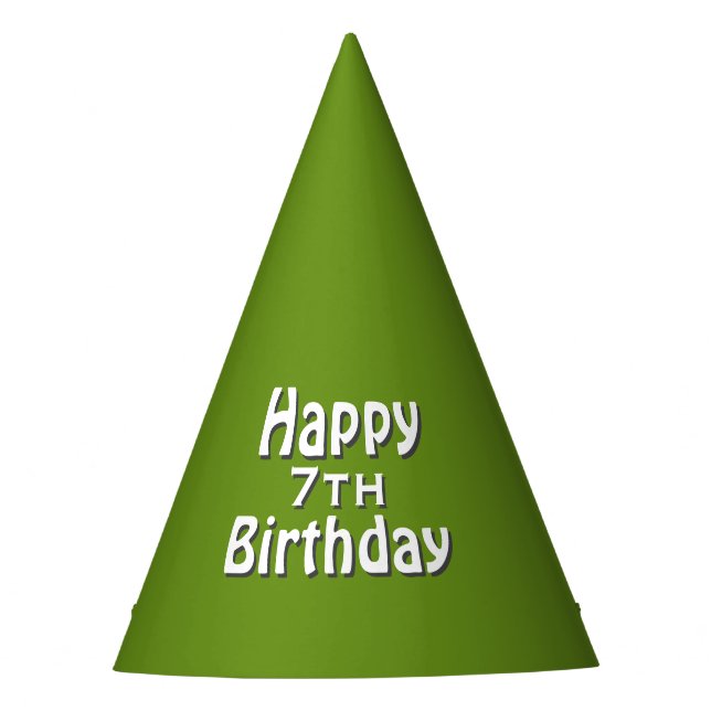 Happy Birthday Green Party Hat (Front)