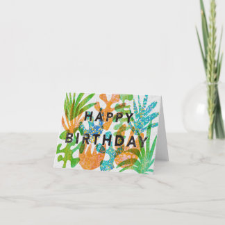 Happy Birthday Greeting card in Screenprint effect