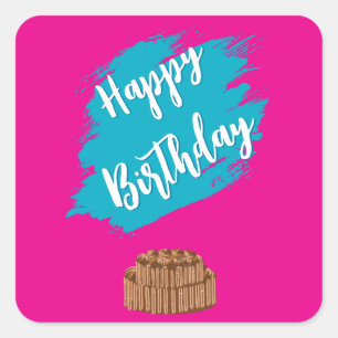 Happy birthday greeting card  square sticker