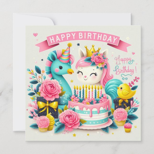 Happy Birthday Greeting Cards  (Front)