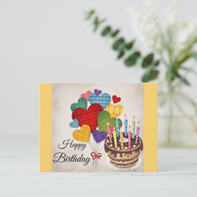 Happy Birthday Greeting Postcard (Standing Front)