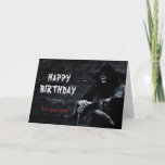 Happy Birthday Grim Reaper See You Soon Card<br><div class="desc">Dark humoured birthday card featuring the Grim Reaper standing in the gloomy depths of hell. A funny card with the Grim Reaper saying,  “See you soon” for another year has just slipped by.</div>