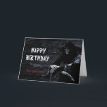 Happy Birthday Grim Reaper See You Soon Card<br><div class="desc">Dark humoured birthday card featuring the Grim Reaper standing in the gloomy depths of hell. A funny card with the Grim Reaper saying,  “See you soon” for another year has just slipped by.</div>
