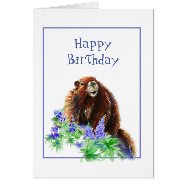 Happy Birthday Groundhog Day Humour Animal art (Front)