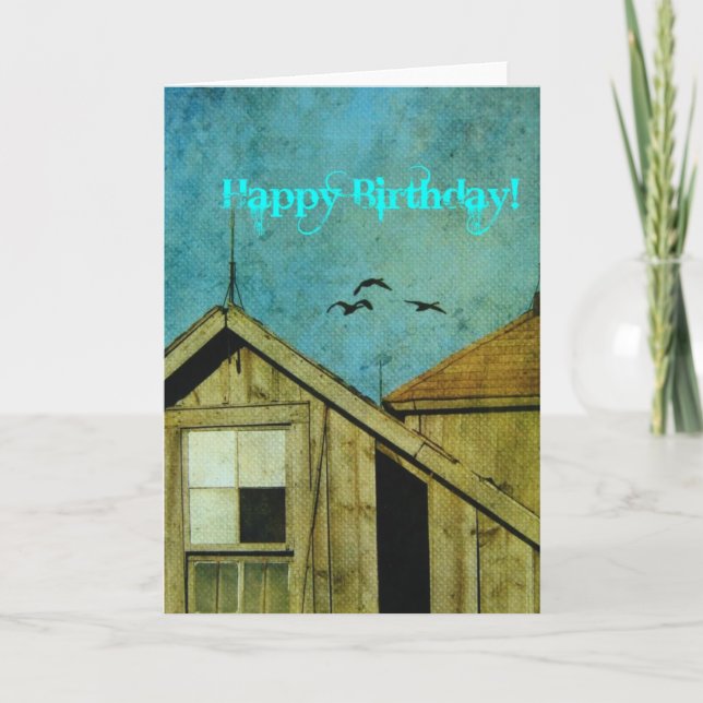 Happy Birthday, Grunge Barn Card (Front)