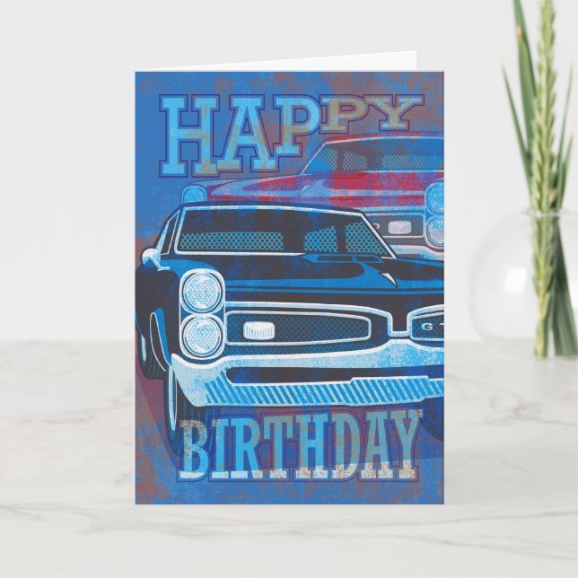 Happy Birthday GTO Cars Card (Front)