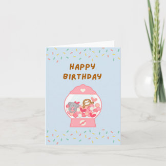 Happy Birthday Gumball Machine Sloth Card