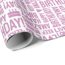 Happy Birthday Hand Typography in Pink On White