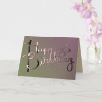 "Happy Birthday" Hand written Plum Moss