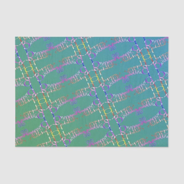 "Happy Birthday" Hand Written  Tissue Paper (Front)