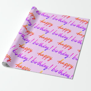 HAPPY BIRTHDAY Handlettering Pattern Colourful Pin Wrapping Paper