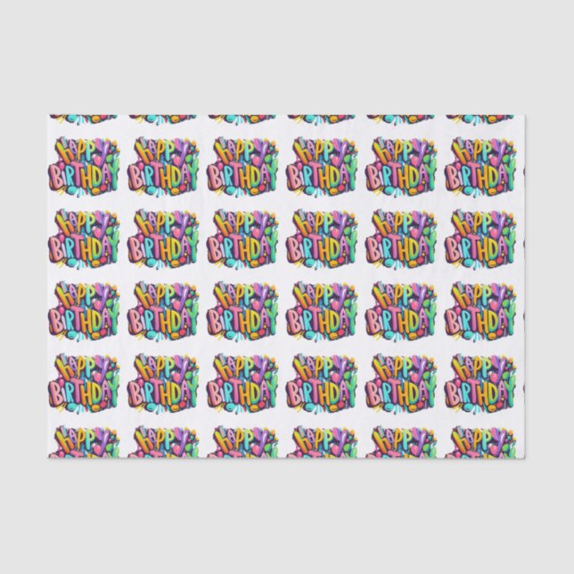 happy birthday happy ballons funny tissue paper (Front)