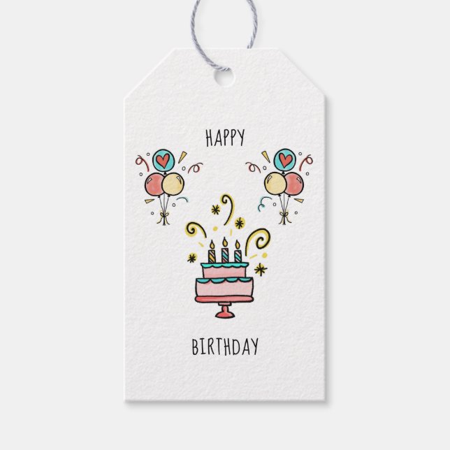 Happy Birthday | Happy birthday Gift Tags (Front)