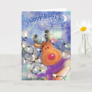Happy Birthday - Happy Reindeer - Special Card