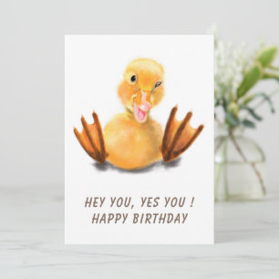 Happy Birthday - Happy Yellow Duck Playful Wink 