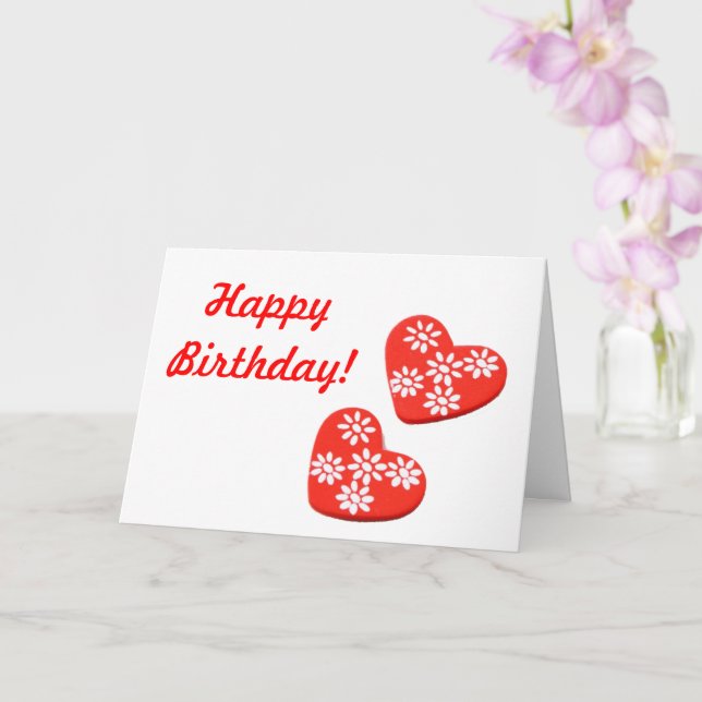 Happy Birthday Heart Cookie Greeting Card (Orchid)