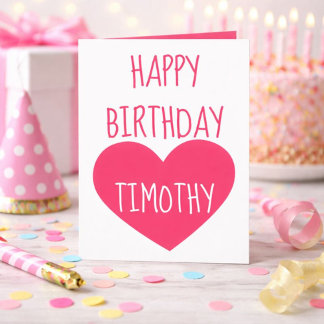 Happy Birthday Heart for him Holiday Card