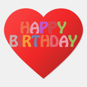 Happy Birthday Heart Sticker