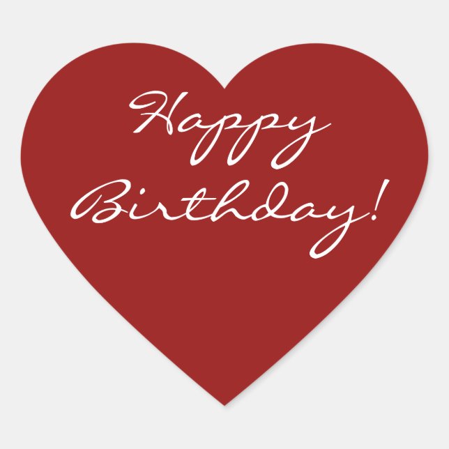 Happy Birthday Heart Sticker (Front)