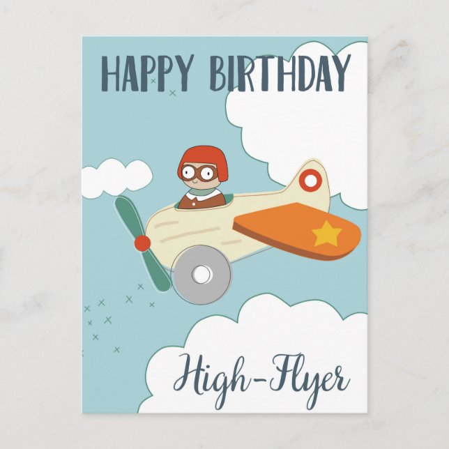 Happy Birthday High-flyer Postcard (Front)