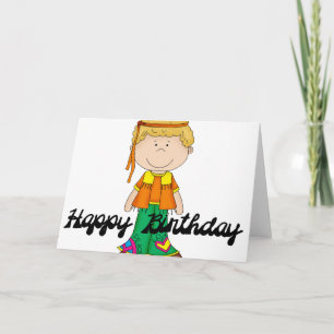 Happy Birthday Hippie Boy 1 Greeting Card
