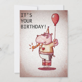 Happy Birthday Hippo Card
