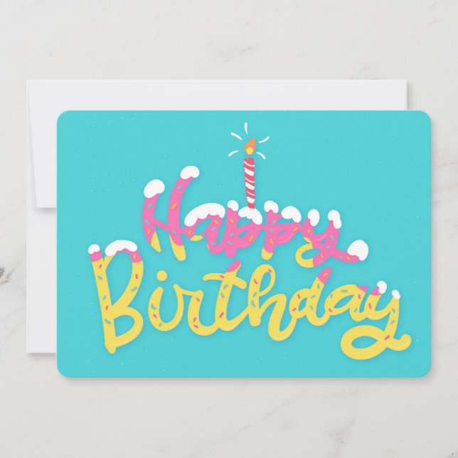  Happy Birthday Holiday Card (Front)