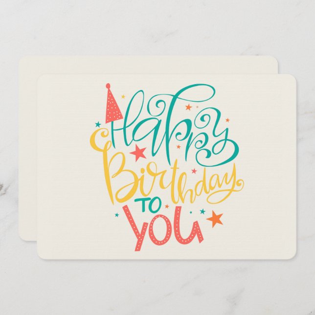  Happy Birthday Holiday Card (Front/Back)