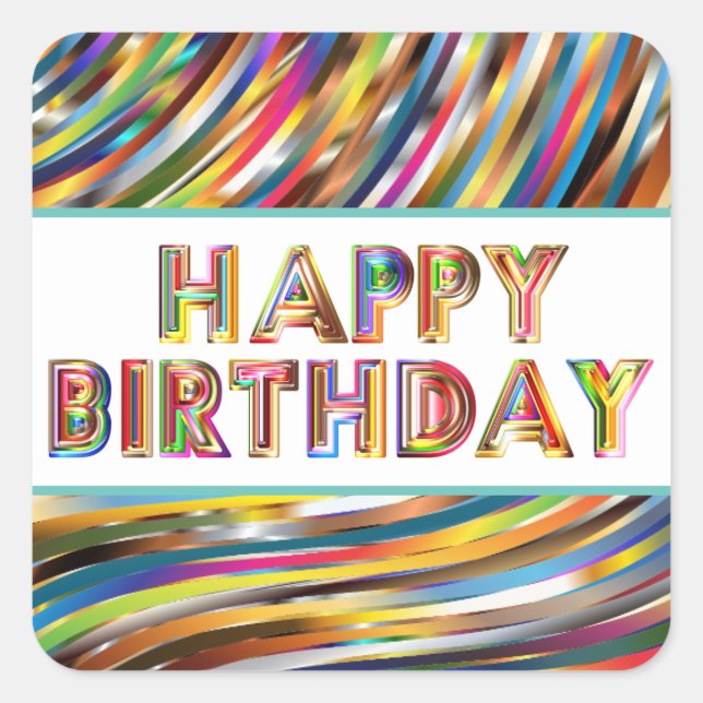 Happy Birthday Hologram Stickers (Front)