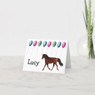 Happy Birthday Horse and Balloons greeting card