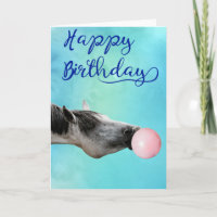 Happy Birthday Horse Blowing Bubble