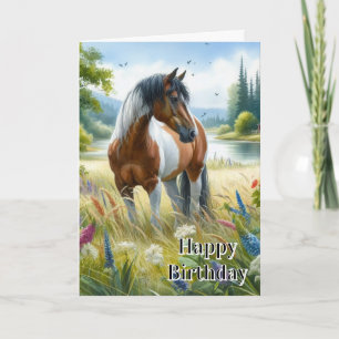 Happy Birthday Horse Lover Girl Card