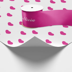 Happy Birthday Hot Pink Add Text Satin Ribbon