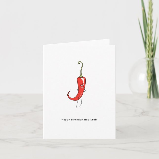 Happy Birthday Hot Stuff. Birthday Card (Front)