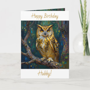 Happy Birthday Hubby   Owl Themed  Card