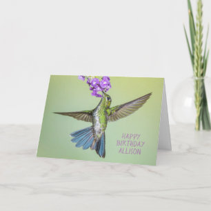 Happy Birthday Hummingbird Flying Card