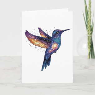 Happy Birthday Hummingbird With Stary Night Card