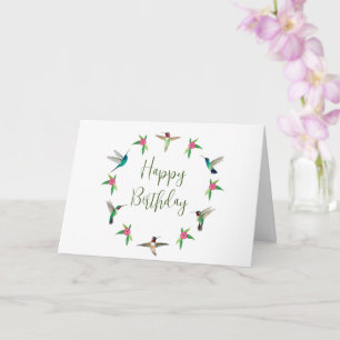 Happy Birthday Hummingbirds  Card