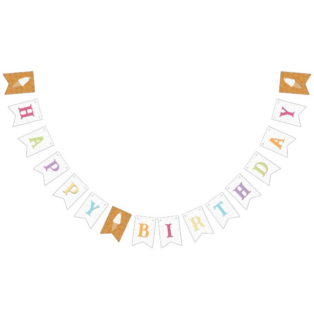 Happy Birthday - Ice Cream Bunting (All)