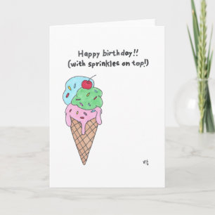 Happy Birthday Ice Cream Cone Card