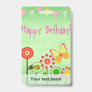 Happy Birthday ID Badge