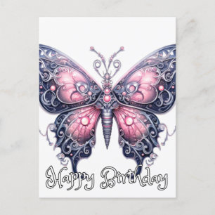 Happy Birthday Imaginative Butterfly Design Postcard