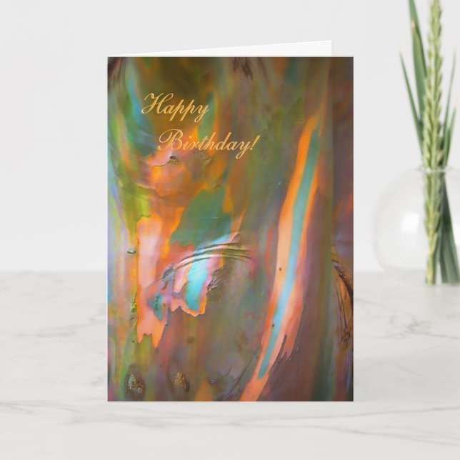 Happy Birthday - Impressionist-style Eucalyptus Card (Front)