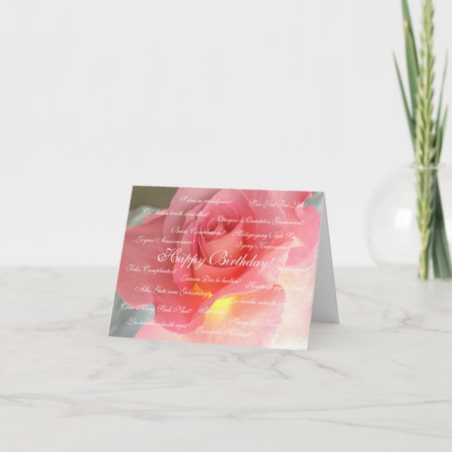 Happy Birthday in many languages Card (Front)