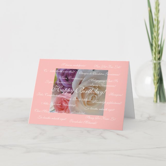 Happy Birthday in many languages Card (Front)