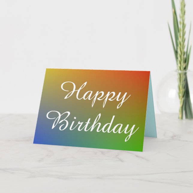 Happy  Birthday in rainbow texture Card (Front)