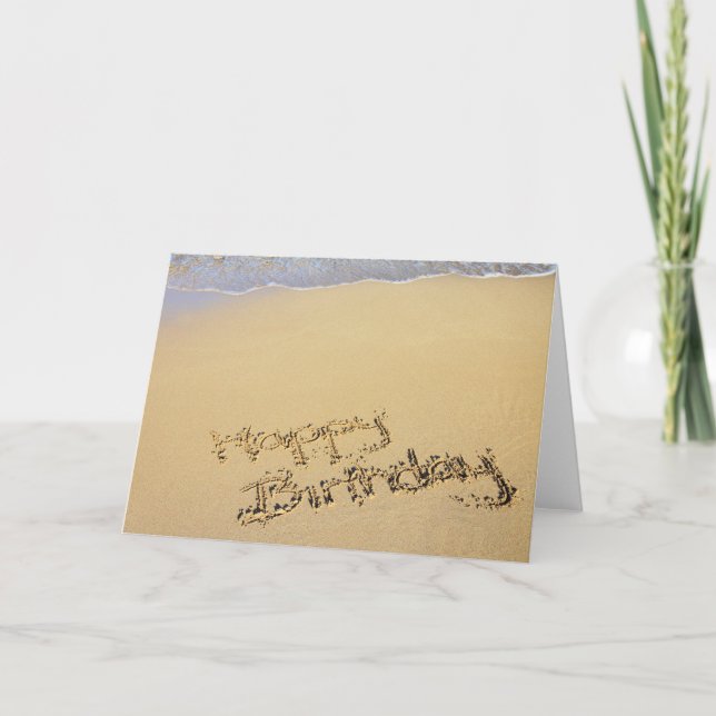 Happy Birthday in the Sand Card (Front)