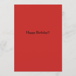 Happy Birthday Intent Invitation Red for all ages